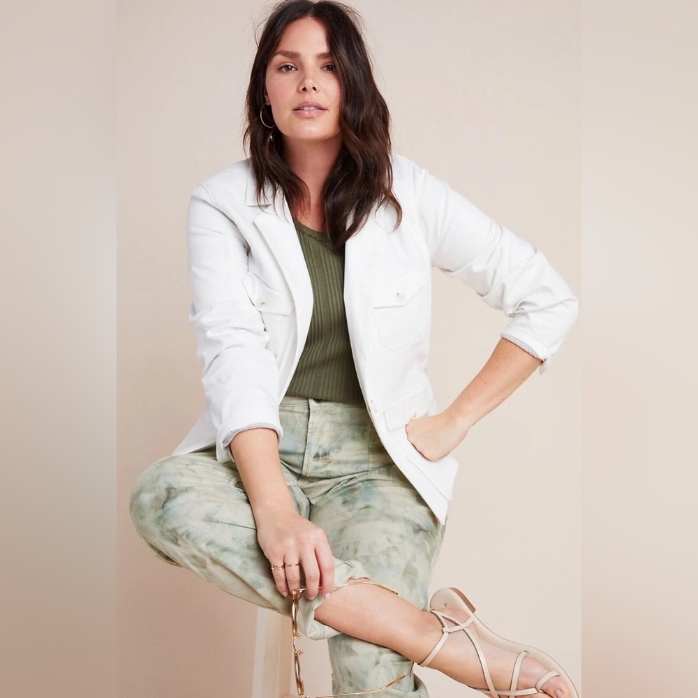 NWT Anthropologie Neve White Utility Jacket, Size 16W